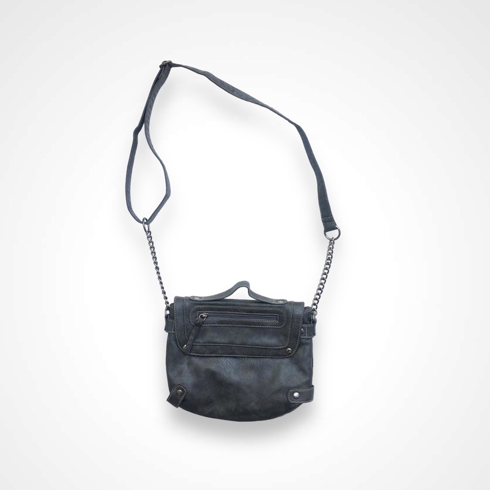 Olsenboye Charcoal Gray Faux Leather Crossbody Bag Purse Handbag